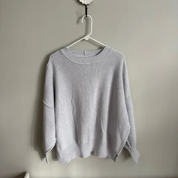 Aerie XL Gray Ribbed Oversized Sweater VGUC - Picture 1 of 4